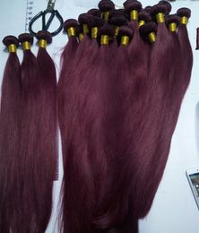 Elibess Brand--Wholesale Distributors Human Hair Weave 6A color 99j hair weave 3bundles, free DHL