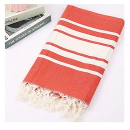 Soft Hand Feel Turkish Towel Stripe SwimmingTowels High Quality Home Towels ThinTowels Soft Carpets Travel and Hotel Towels Size: 100*180cm