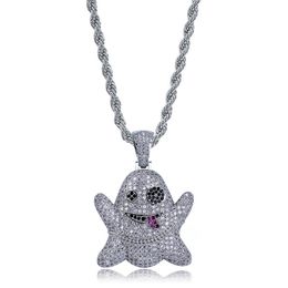 Fashion-Designer Pendant Necklace Fashion Mens Hip Hop Necklace Jewellery Iced Out Wacky Ghost Pendant Necklaces