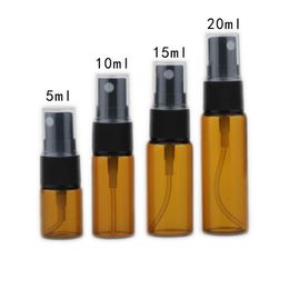 Portable Amber Atomizer 5ml 10ml 15ml 20ml Glass Perfume Bottle Refillable Spray Empty Fragrance bottle LX1767