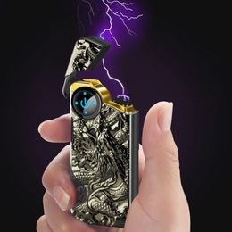 New Dragon Pattern Colourful USB Touch Cigarette Lighter Cyclic Charging Windbreak Innovative Design Zinc Alloy Luxury Enjoyment Decorate