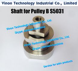 Shaft for Pulley B S5032 3051202 for lower block, Instal Pully B Roller assembly for Sodic A530D,325D,A,AQ325L,AQ535L,AQ,AG wire-cut edm