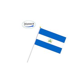 Nicaragua Hand Flag for Outdoor Indoor Usage ,National Hanging 100D Polyester Fabric, Make Your Own Flags