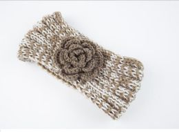 wholesale women crochet headbands knit floral warm headband ladies flower headwear fashion ear warmer hair bands twist wide turban