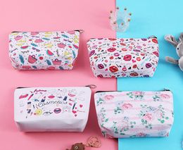 10pcs Cosmetic Bag Women Mouth Printed canvas Multifunctional makeup bag Zipper Toilertry Organise Storage Pouch