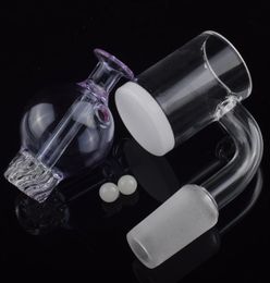 DHL New Design 4mm Opaque Bottom 45 90 Degrees Quartz Banger Nail with Luminous Terp Pearl Colored Bubble Ball Cyclone Spinning Carb Cap