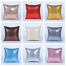 hot 40*40cm glitter sequins pillowcase Mermaid pillow cover home sofa car comfortable decor waist cushion cover Home Textiles T2I5723