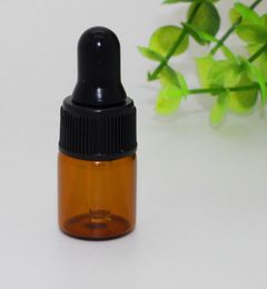 500pcs 2ml Amber Clear Glass Bottle e-liquid Perfume Sample Pure Glass Dropper Bottle Essential Oil vials