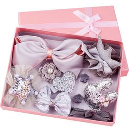 10pcs Headwear Set Toys For Girls Children Accessories Ribbon Bow Hair Clip Hairpins Girl Princess Hairdress Beauty & Fashion Toy