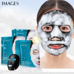 Images Amino Acid Bamboo Charcoal Bubble Mask Pores Deep Clean Black Head Blackhead Treatment Black Mask Facial Skin Care