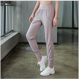 Yoga pants women loose leisure feet close running fitness pants pocket training sports school uniform pants