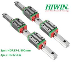 2pcs Original New HIWIN HGR25 - 800mm linear guide/rail bearing + 4pcs HGH25CA linear narrow blocks for cnc router parts