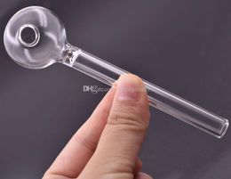 wholesale 12cm Newest design straight glass oil burner pipe Pyrex thick glass smoking tobacco hand pipe