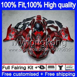 Injection For KAWASAKI ZX 14R ZZR1400 2006 2007 2008 2009 2010 2011 223MY.19 ZZR-1400 ZX-14R ZX14R 06 07 08 09 10 11 Fairings Red silver