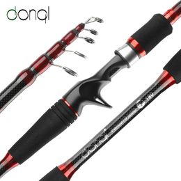 DONQL Spinning Fishing Rod Carbon Fibre Carp Feeder Casting Rod 1.8M-3.0M Travel Surf Fishing Equipment