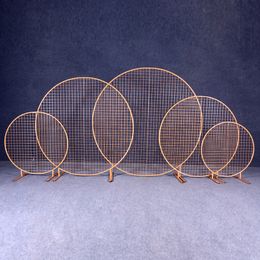 Wrought Iron circle ring Background Props Party Ornaments Wedding Screen Grid Arch Site Layout