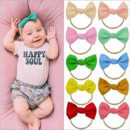 Baby Headband Turban Bowknot Candy Headwear Fashion Bohemia Head Wraps Boutique Knot Headdress Party Hair Band Elastic Hair Accesorios A6048