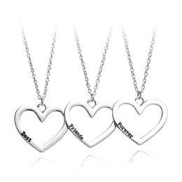 Fashion 3 Pieces set Heart Pendant Necklace Broken Three Best Friend Forever Necklace Jewellery Necklaces Boy and Girls