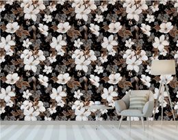 wallpaper for walls 3 d for living room American pastoral golden rose wallpapers flower bedroom background wall