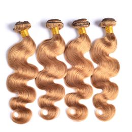 Hoeny Dark Blonde Body Wave Color 27 For White Women 9A Top Quality Virgin Human Brazilian Hair Europe Hair