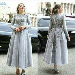 2023 New Arabia Long Evening Dresses Lace Appliqued Long sleeves with Exquisite Embroidery Dubai Party Dresses Middle East Style 627