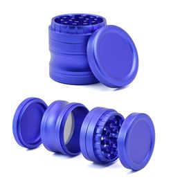 Premium CNC Aluminium Alloy Herb Grinder Smoking Accessory Smooth Feel 63mm 4-piece Metal Big Capacity Tobacco Grinders Grinding Spice Muller