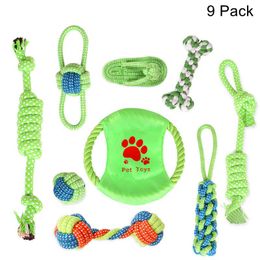 9 styles Pet supplies dog cotton Braided Bone Rope molar teeth cleaning Colourful bite rope Chew Knot Toy