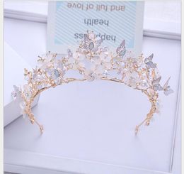 Korean wedding hairdress wedding dress accessories butterfly flower princess crown new headdress