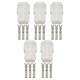 5 Sets 3 Pin White Plastic Cable Harness Connector Automotive Connectors With Terminals DJ7031Y-1.5-21