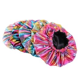 Women Girl Colourful Elastic Large Bandana Beanie Sleeping Caps Turban Night Hat Headwrap Bonnet Hair Accessories