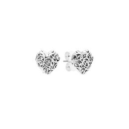 Delicate heart shaped romantic earrings for Pandora luxury designer 925 sterling silver temperament elegant ladies earrings birthday gift