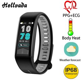 2020 Newest T02 Smart Watch PPG ECG Body Heat Heart Rate Monitor IP68 Waterproof Weather Forecast USB Charging Sports Smartwatch