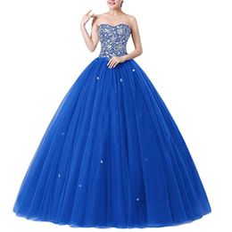 2019 New Sexy Crystal Beading Ball Gown Quinceanera Dresses Lace Up Plus Size Sweet 16 Dresses Debutante 15 Year Formal Party Dress BQ162