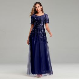 2019 royal blue Mermaid Evening Dresses New Fashion High Neck Lace Long sequined Arabic Formal Prom Dresses Party Gowns Floor Length