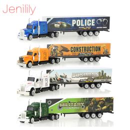 4 Pcs/set Wholesale 5 Colour Container Truck Diecast Alloy Metal Car Model Kid Children Educational Toys Christmas Birthday Gift