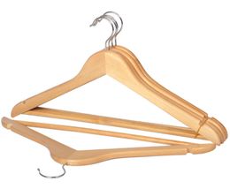 Wooden Suit Hangers Solid Wooden Coat Hangers Multifunctional Cloth Hanger for Hotel Home Use