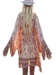 Boho Women Chiffon Loose Shawl Kimono Cardigan Coat Casual Summer Spring Tops Print Cover up Blouse For Ladies outwear 2019