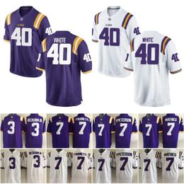 Mens NCAA Devin White LSU Tigers Football Jerseys Leonard Fournette Patrick Peterson Tryann Mathieu Odell Beckham Jr LSU Tigers Jersey