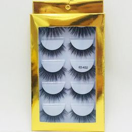 Luxury Thick Mink false eyelashes set 5 pairs natural long with gold packaging handmade fake lashes eye makeup accessories DHL Free