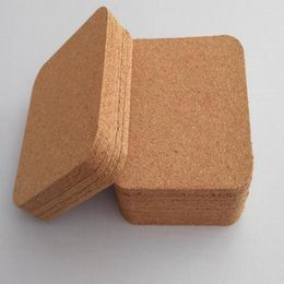 500pcs Classic Square Plain Cork Coasters Heat-insulated Cup Mats 10cm Diameter for Wedding Party Gift