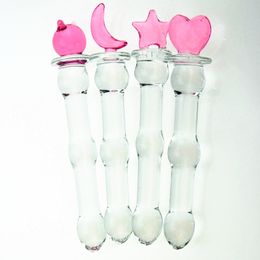 Moon/Star/Bear/Heart pyrex glass Anal butt plug crystal dildo Female adults masturbation products Sex toys beads anus stopper Y191028