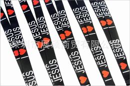 Hot!200pcs I love JESUS Mobile Phone LANYARD Neck Strap Charms ID Holder Keychain Free Shipping