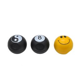 Plastic Spherical Smoke Grinder Two-layer Smoke Grinder Yellow Smile Face 8-ball Smoke Grinder