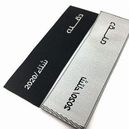 woven labels clothing label custom 40000pcs Black and white ultrasonic cut Straight cut custom clothing label