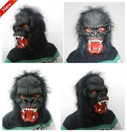 Gorilla Schwarze Maske Halloween Weihnachten Karneval Maske Umweltfreundliche Latex Tiermaske Vier Kopfbedeckungen Party GESCHENK