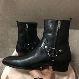 Sıcak Satış-En Moda Erkek Süet Klasik Bilek Boots Sahne Walk Fiyatlar Motosiklet Boots Sokak Modası Düşük Topuk Erkekler Ayakkabı