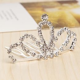 Creative fashionable trend new arrival cute girls crown wholesale custom high quality crystal crown tiaras hair clasp