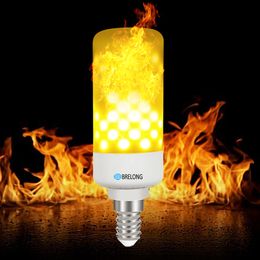 BRELONG LED Flame Light Bulb Emulation Flaming Decorative Lamp - E14 two