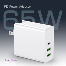 PD65W Charger TYPE-C USB-C Power Adapter 3Port PD30W QC3.0 for Iphone Laptops PD QC Chargers