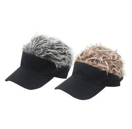 Men Women Unisex Sunshade Golf Cap Baseball Outdoor Sports Fake Flair Hair Sun Visor Hat 6 Colours Sport hat